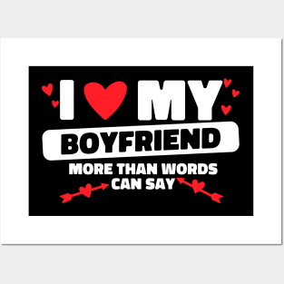 I Love My Boyfriend Words Arrows BF I Heart My Boyfriend Posters and Art